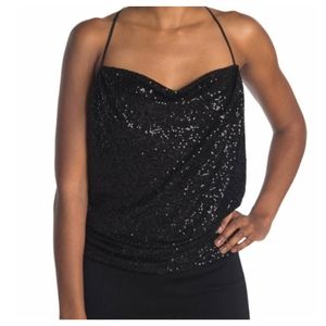 PARKER Black Majorca Sequin Top Large